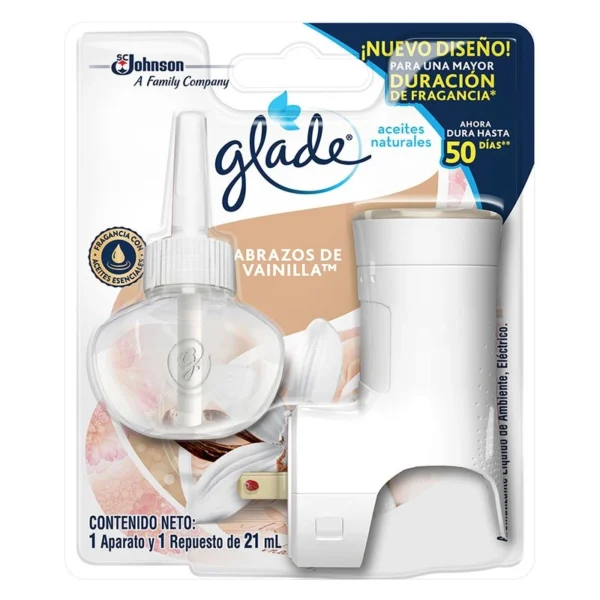 Glade abrazos de vainilla 1 aparato y 1 repuesto de 21ml