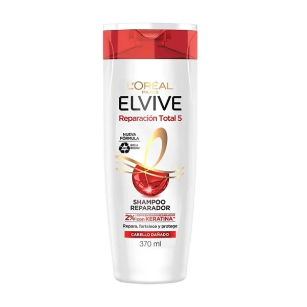 Shampoo reparador cabello dañado L'Oréal París elvive 370ml