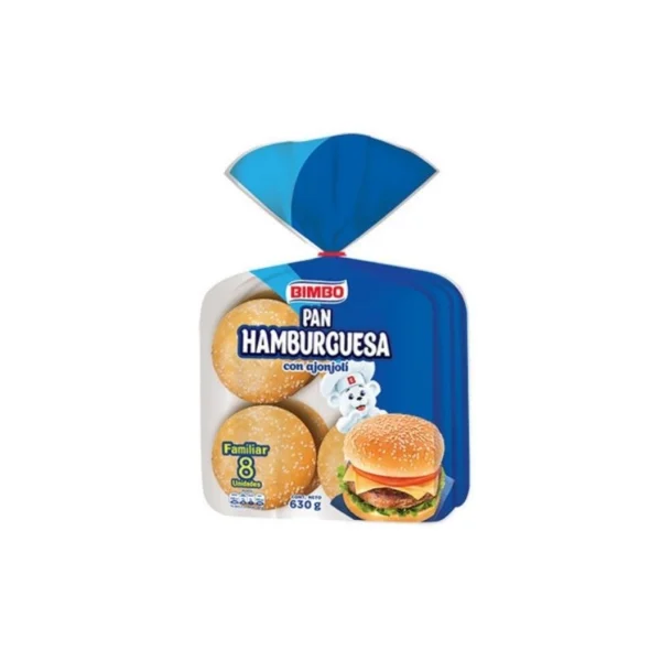 Pan bimbo hamburguesa 8und 630gr