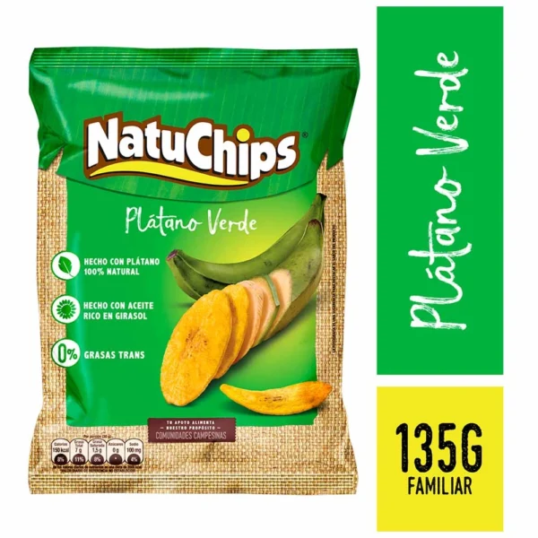 Natu chips plátano verde 135g